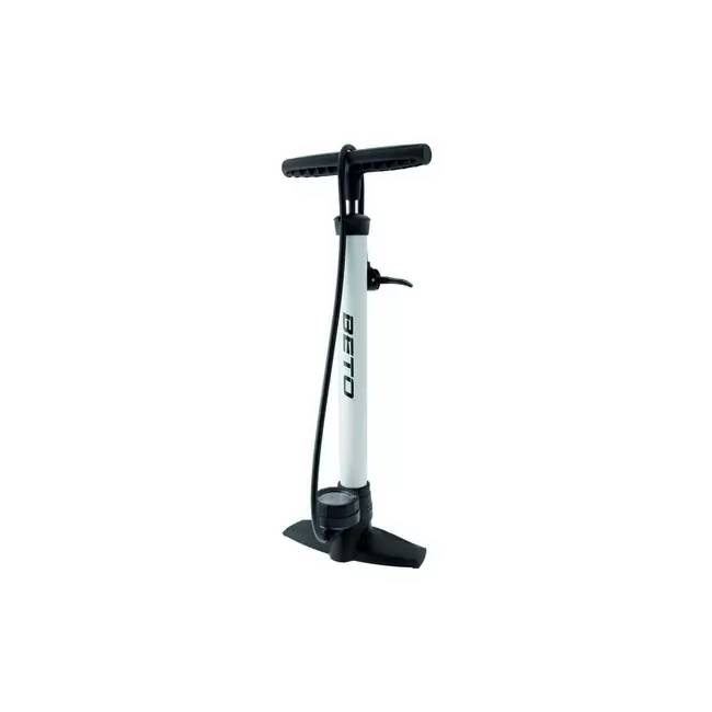 Steel floor pump with gouge and double head white - image
