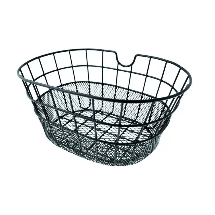 Oval metal basket double link black - image