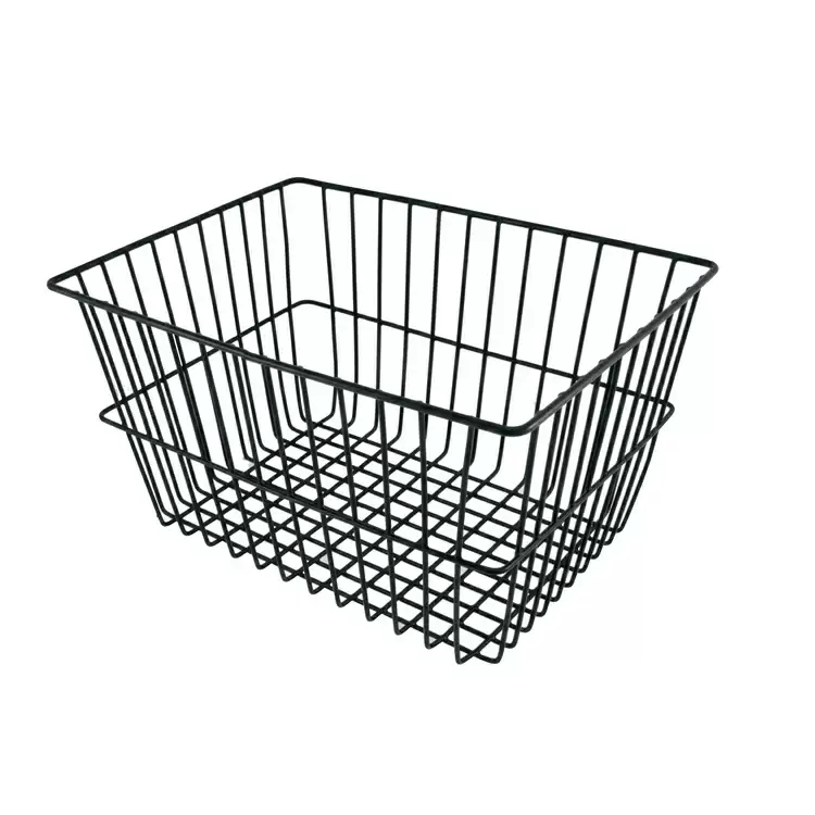 Square basket, coarse, black, iron - image