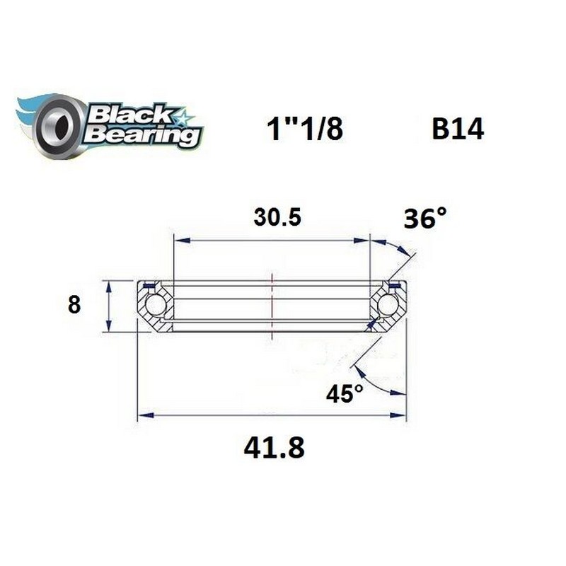 Cuscinetto di Ricambio Sterzo 30.5x41.8x8mm 36 / 45