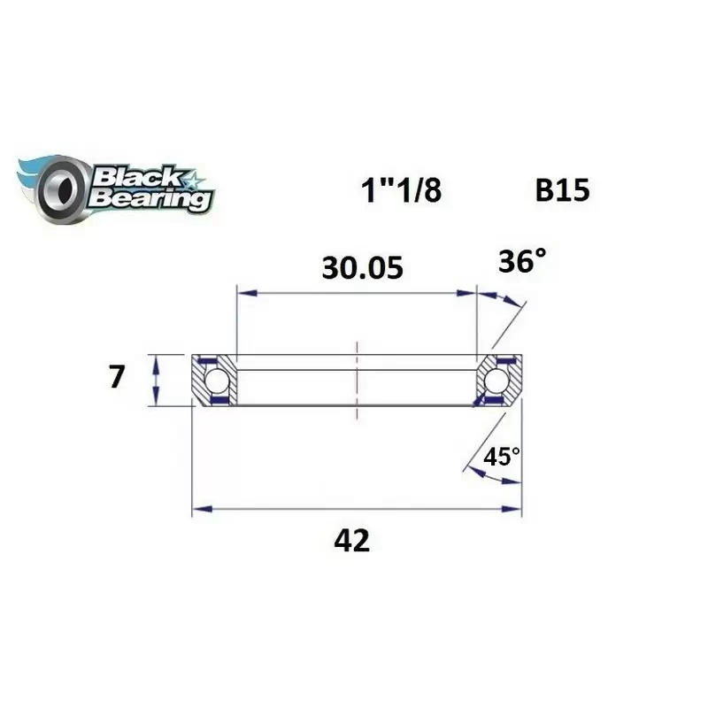 Cuscinetto di Ricambio Sterzo 30.05x42x7mm 36 / 45 - image