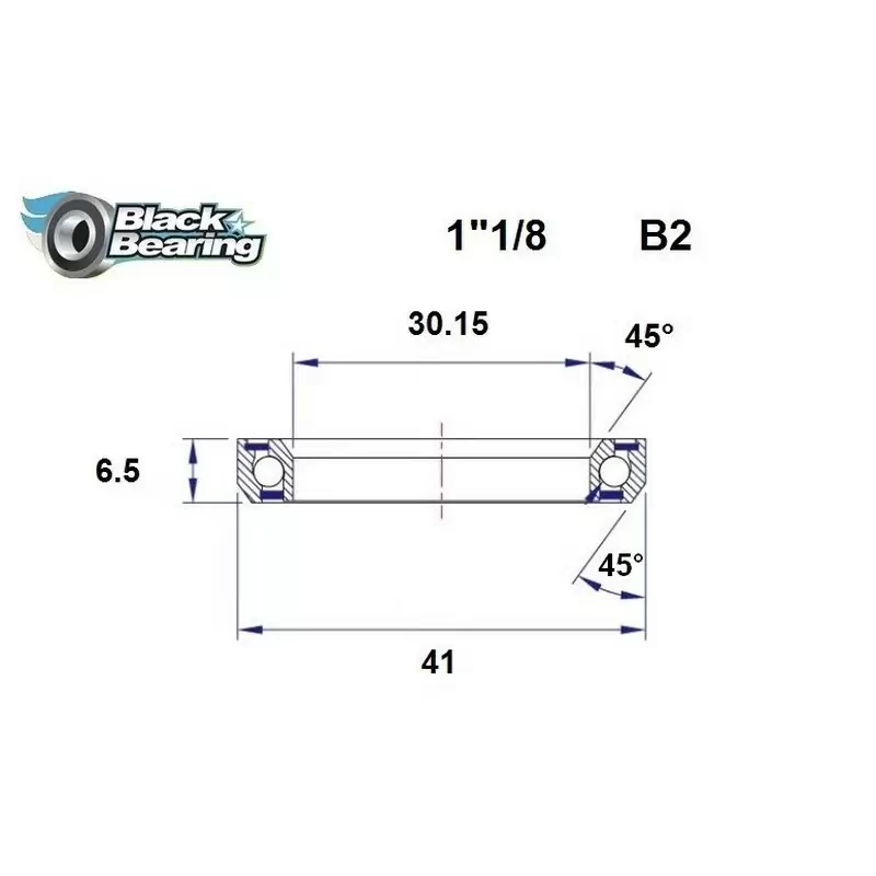 Cuscinetto di Ricambio Sterzo 30.15x41x6.5mm 45 / 45 - image