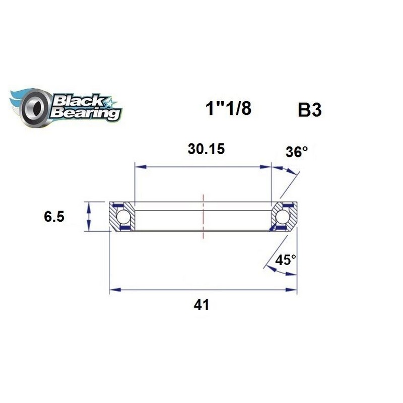 Cuscinetto di Ricambio Sterzo 30.15x41x6.5mm 36 / 45