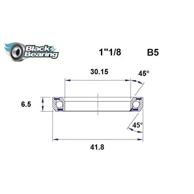 Cuscinetto di Ricambio Sterzo 30.15x41.8x6.5mm 45 / 45 - image