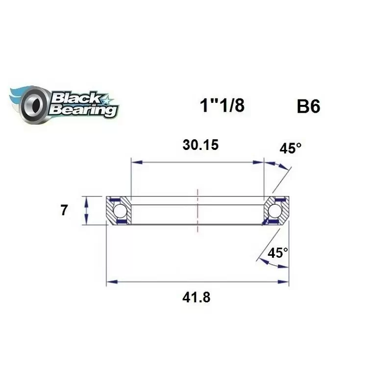 Cuscinetto di Ricambio Sterzo 30.15x41.8x7mm 45 / 45 - image
