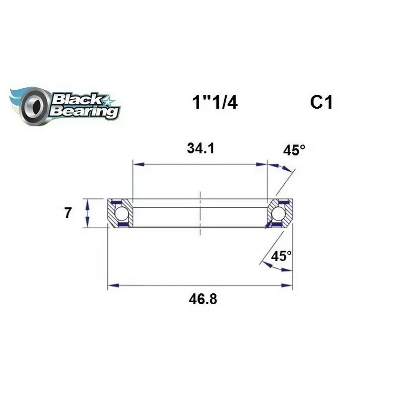 Cuscinetto di Ricambio Sterzo 34.1x46.8x7mm 45 / 45 - image