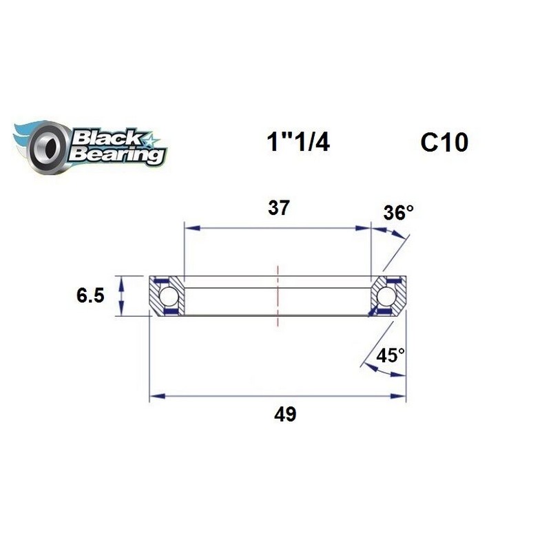 Rolamento de substituição da direção 37x49x6,5mm 36/45