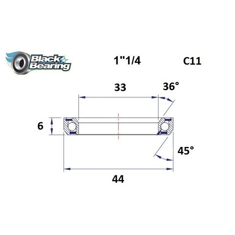 Rolamento de substituição da direção 33x44x6mm 36/45
