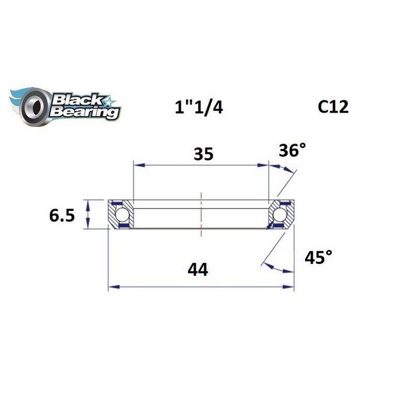 Cuscinetto di Ricambio Sterzo 35x44x5.5mm 36 / 45