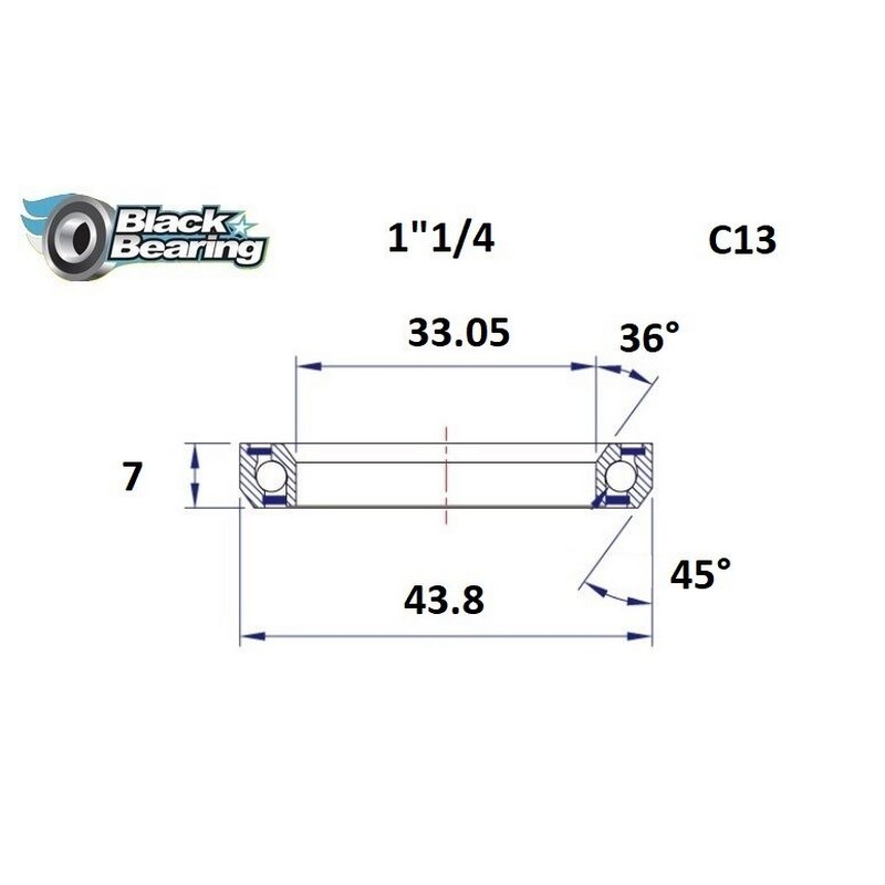 Cuscinetto di Ricambio Sterzo 33.05x43.8x7mm 36 / 45