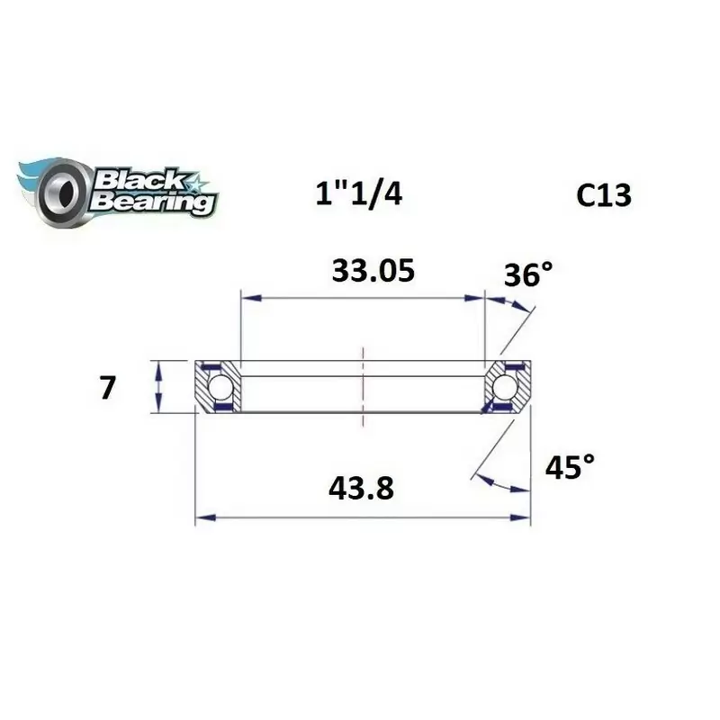 Cuscinetto di Ricambio Sterzo 33.05x43.8x7mm 36 / 45 - image
