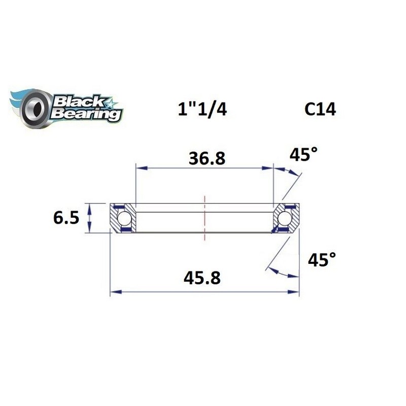Roulement de remplacement de direction 36,8x45,8x6,5mm 45 / 45