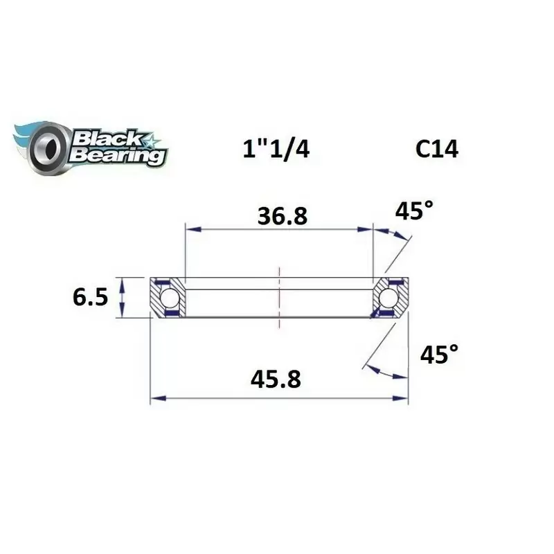 Roulement de remplacement de direction 36,8x45,8x6,5mm 45 / 45 - image