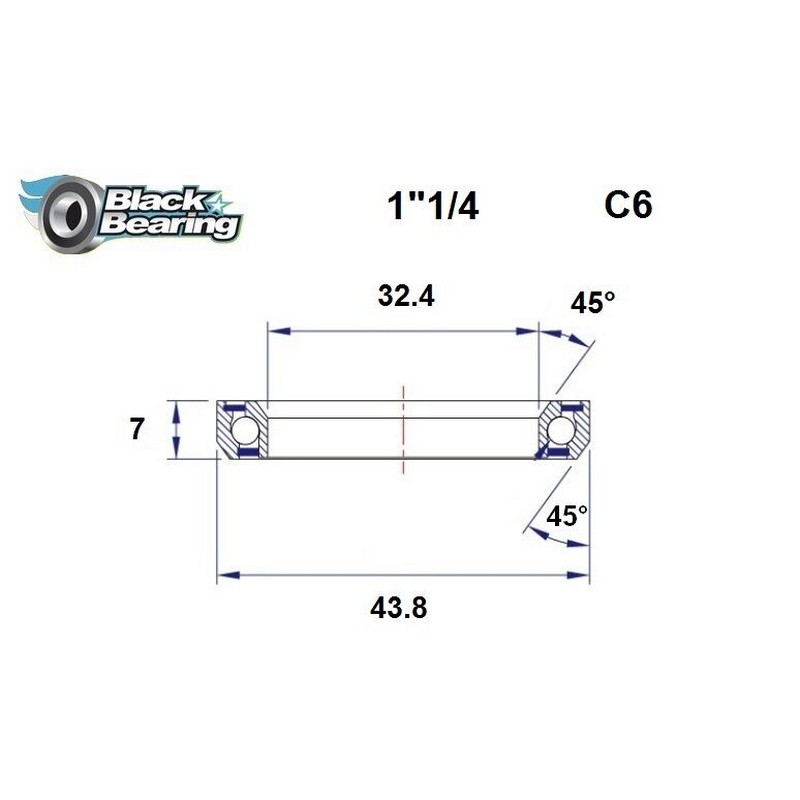 Cuscinetto di Ricambio Sterzo 32.4x43.8x7mm 45 / 45