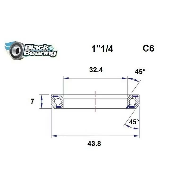 Cuscinetto di Ricambio Sterzo 32.4x43.8x7mm 45 / 45 - image