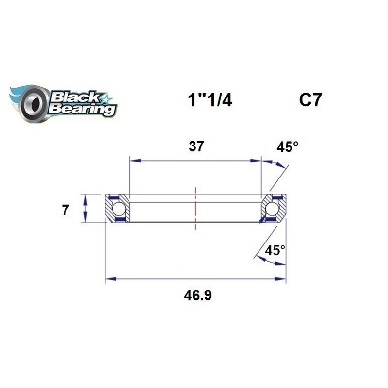 Cuscinetto di Ricambio Sterzo 37x46.9x7mm 45 / 45