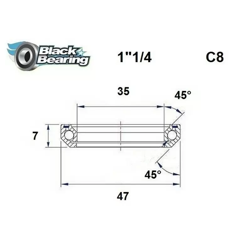 Cuscinetto di Ricambio Sterzo 35x47x7mm 45 / 45 - image