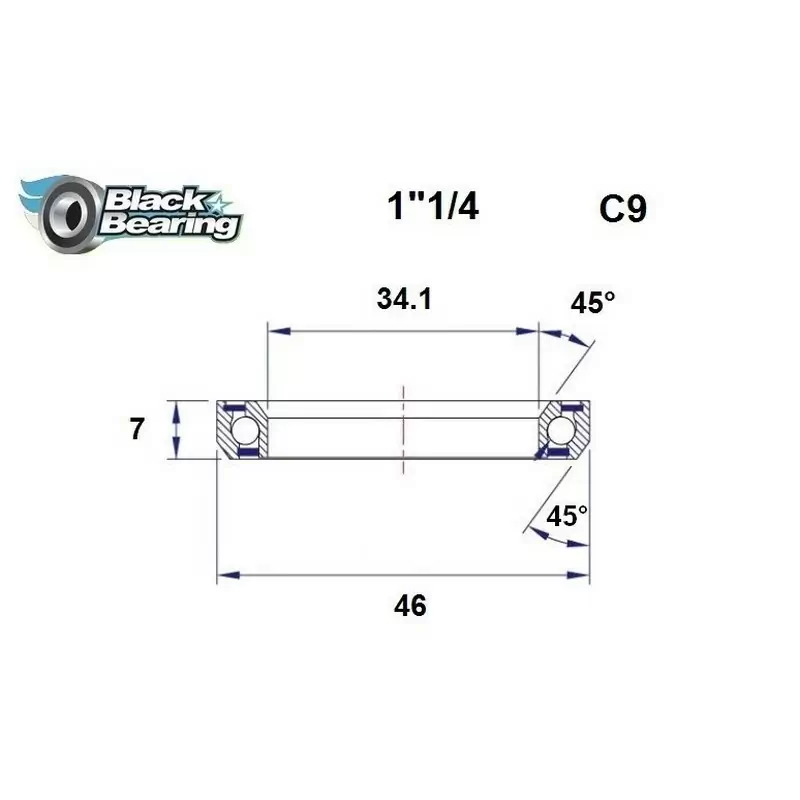 Cuscinetto di Ricambio Sterzo 34.1x46x7mm 45 / 45 - image