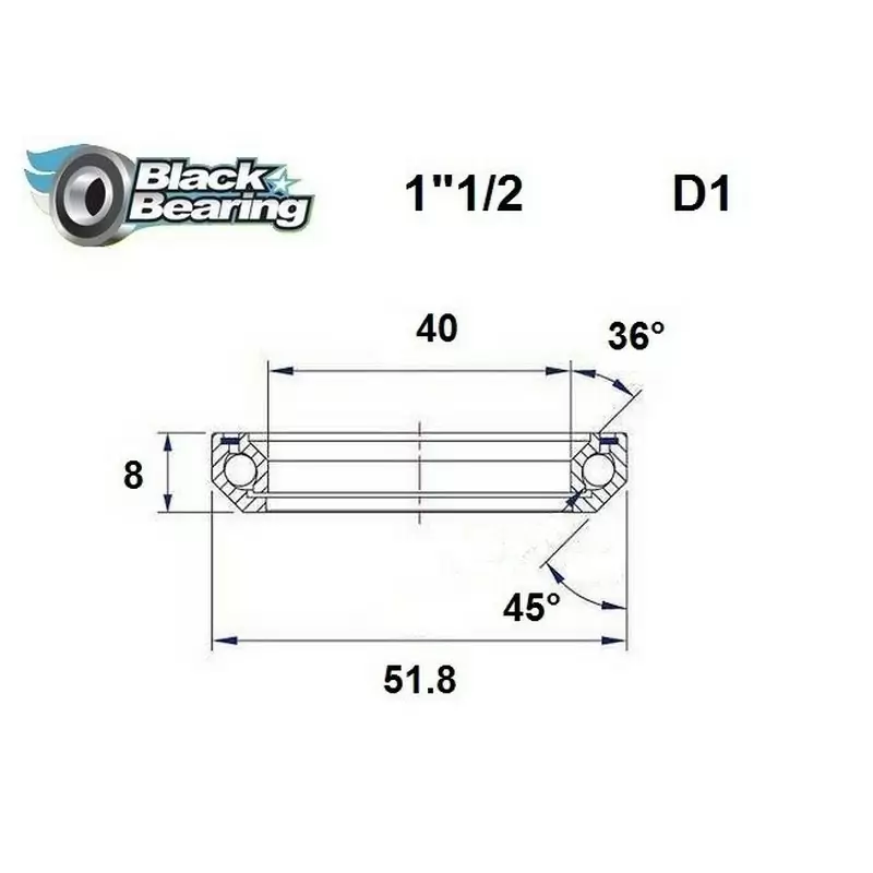 Steering Replacement Bearing 40x51.8x8mm 36 / 45 - image