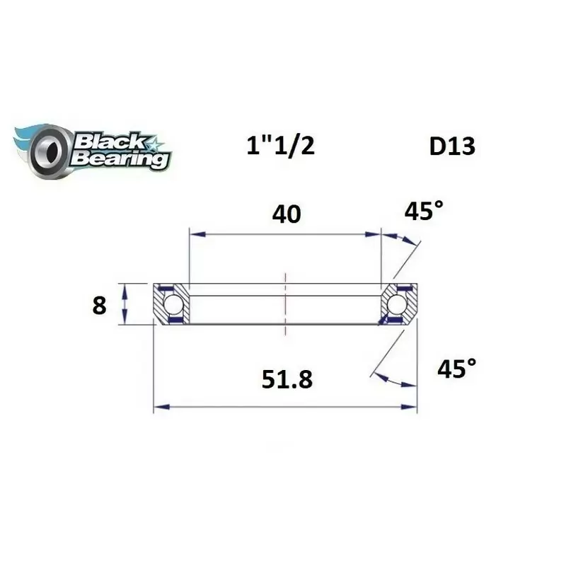 Steering Replacement Bearing 40x51.8x8mm 45 / 45 - image