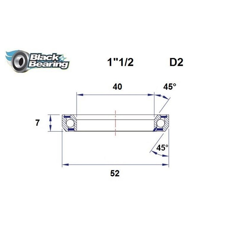 Cuscinetto di Ricambio Sterzo 40x52x7mm 45 / 45