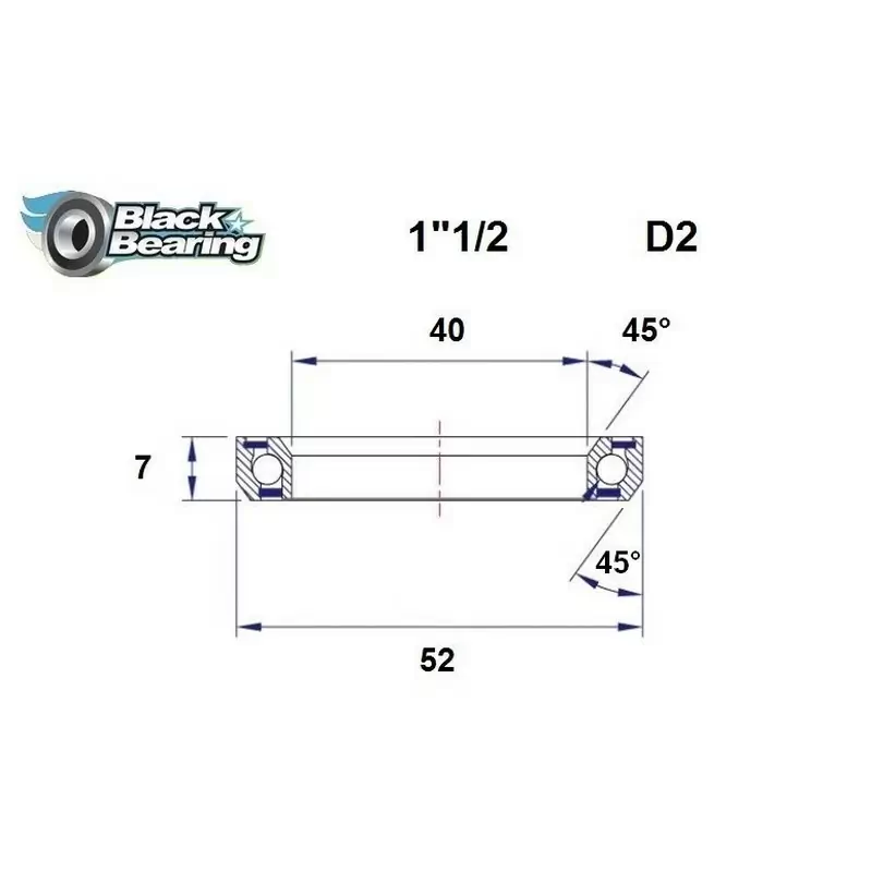 Cuscinetto di Ricambio Sterzo 40x52x7mm 45 / 45 - image