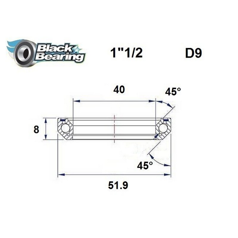 Roulement de remplacement de direction 40x51,9x8mm 45 / 45