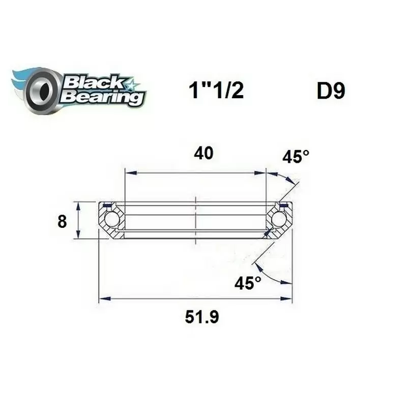 Roulement de remplacement de direction 40x51,9x8mm 45 / 45 - image