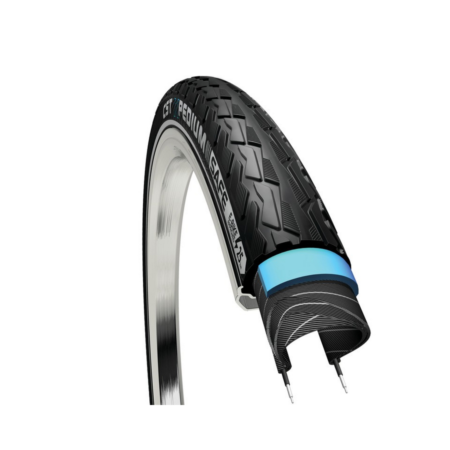 Neumático Xpedium Safe 28 x 1-5/8 x 1-3/8 con protección contra pinchazos Wire Black Reflex