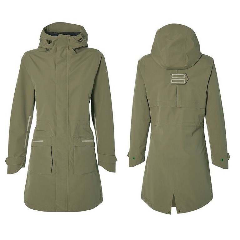 Parka Antipioggia Donna Mossa Verde Taglia XS