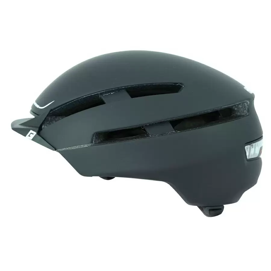capacete city c-loom com luz traseira de segurança tamanho m/l preto gomado - image