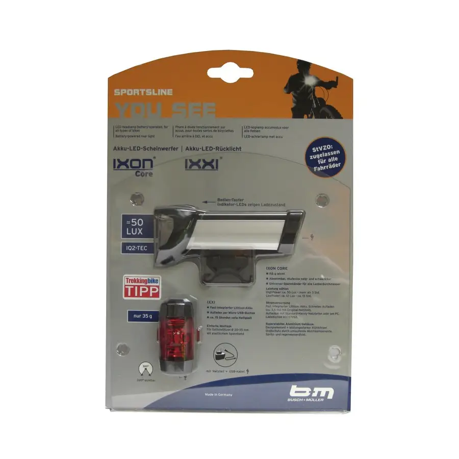 kit luci led anteriore ixon core 50 lux posteriore ixxi usb - image