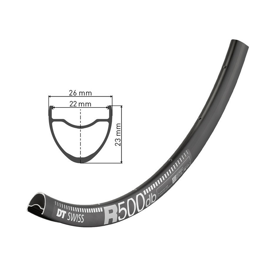 Felge R 500 DB 700C 28'' 22mm 28 Loch Scheibenbremse