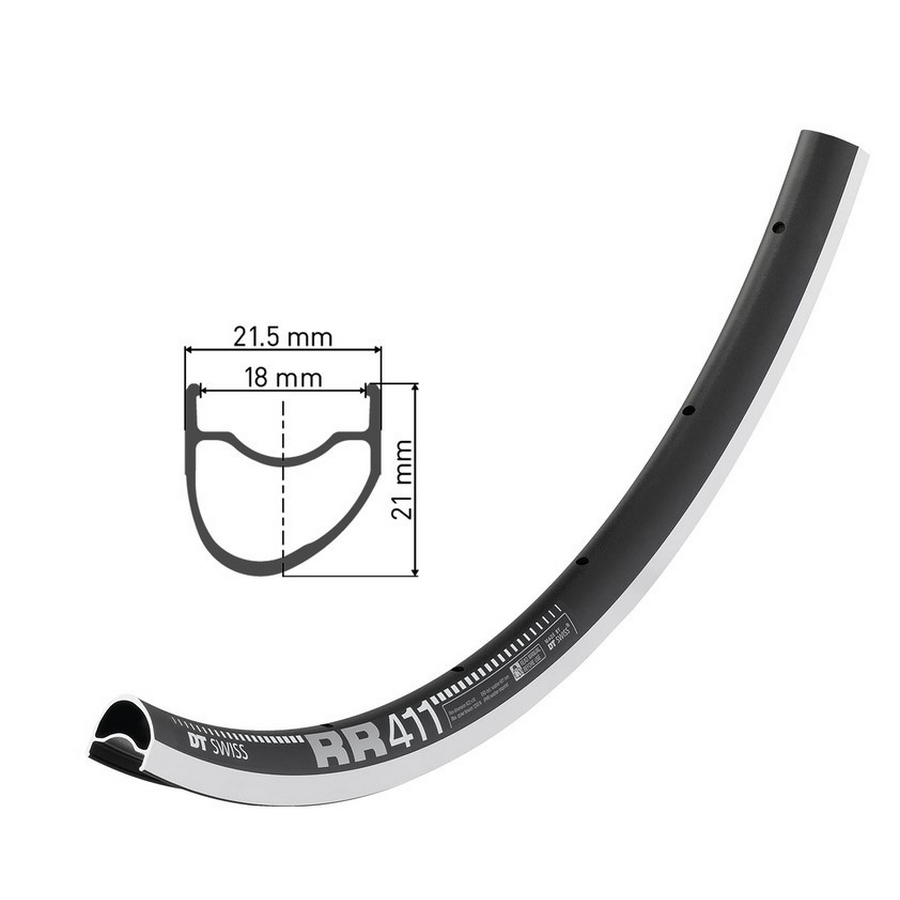 Cerchio RR 411 Asimmetrico 700C 28'' 18mm 32 Fori Freno al Cerchio