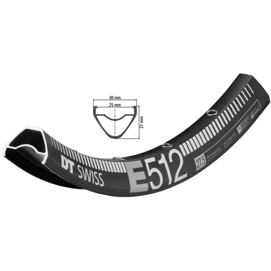 Rim E512 27,5'' black 584-25 TL-Ready 32 hole - image