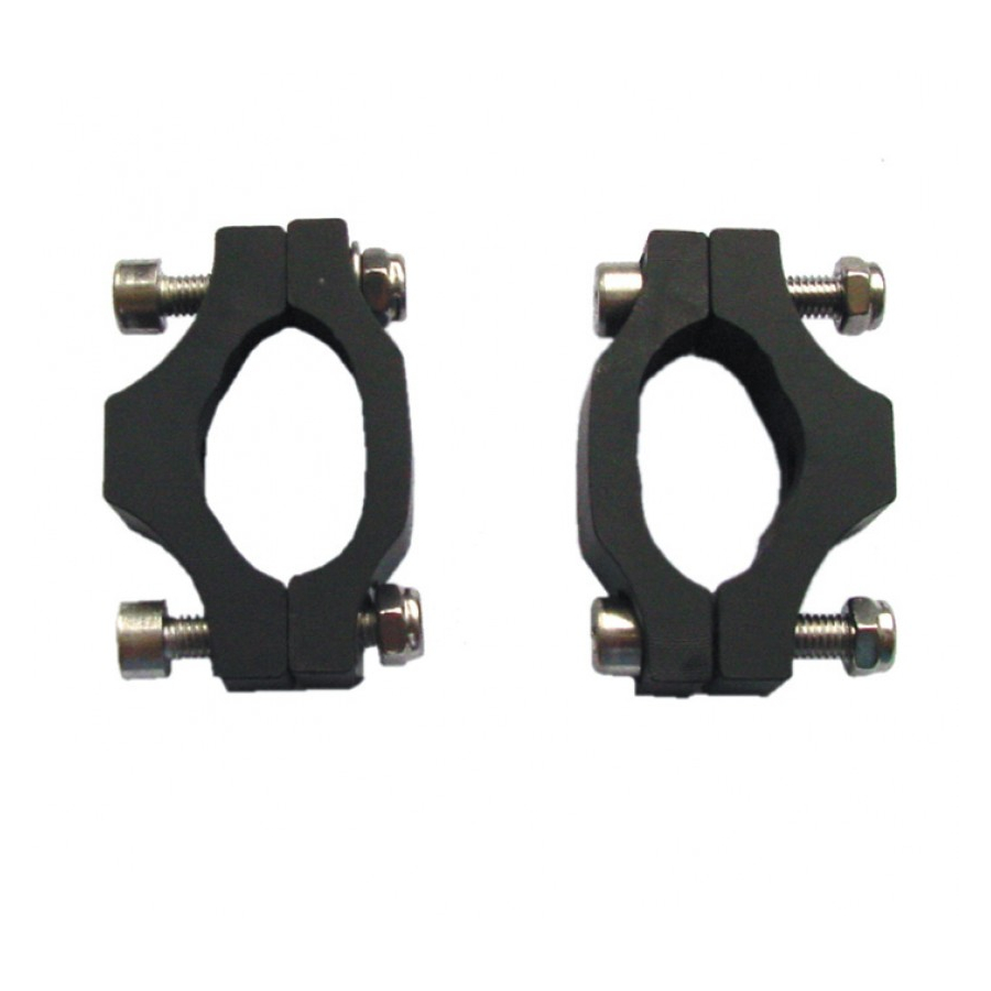 Lowrider front carrier mounting set for forks without eyelets