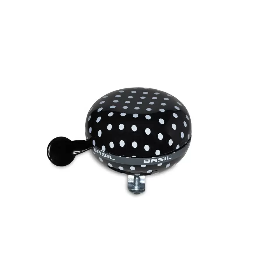 Campanello Ding-Dong Polka Dot pois nero / bianco 80mm - image