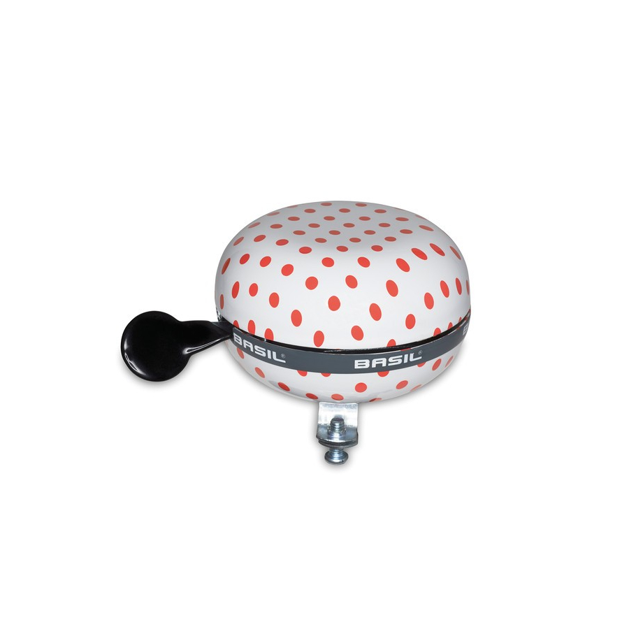 Campanello Ding-Dong Polka Dot pois bianco / rosso 80mm