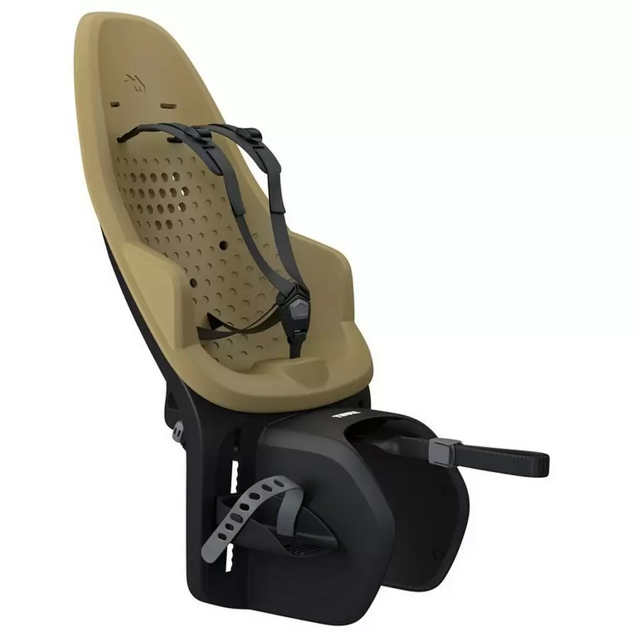 Yepp 2 Maxi bike seat with attachment to the fennel tan luggage rack #1