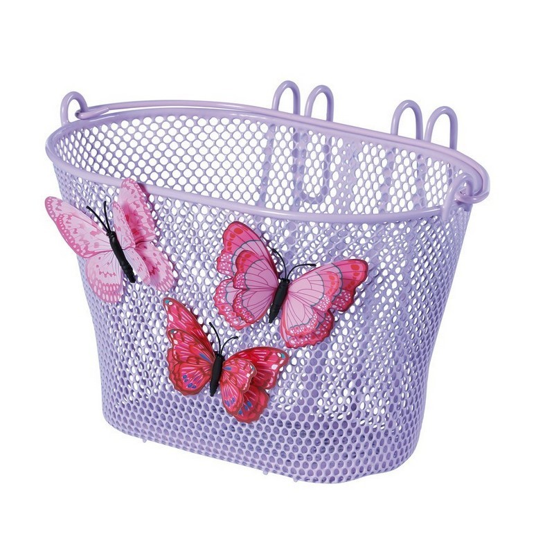 Front Wheel Kids'' Basket Jasmin with Handlebar Hooks Close-mesh Pink