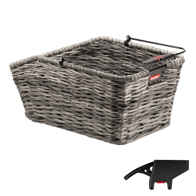 Cestino posteriore Structura grigio 44x24x20cm intrecciato con attacco 18 litri
