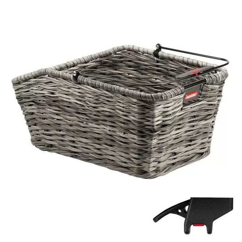 Cestino posteriore Structura grigio 44x24x20cm intrecciato con attacco 18 litri - image