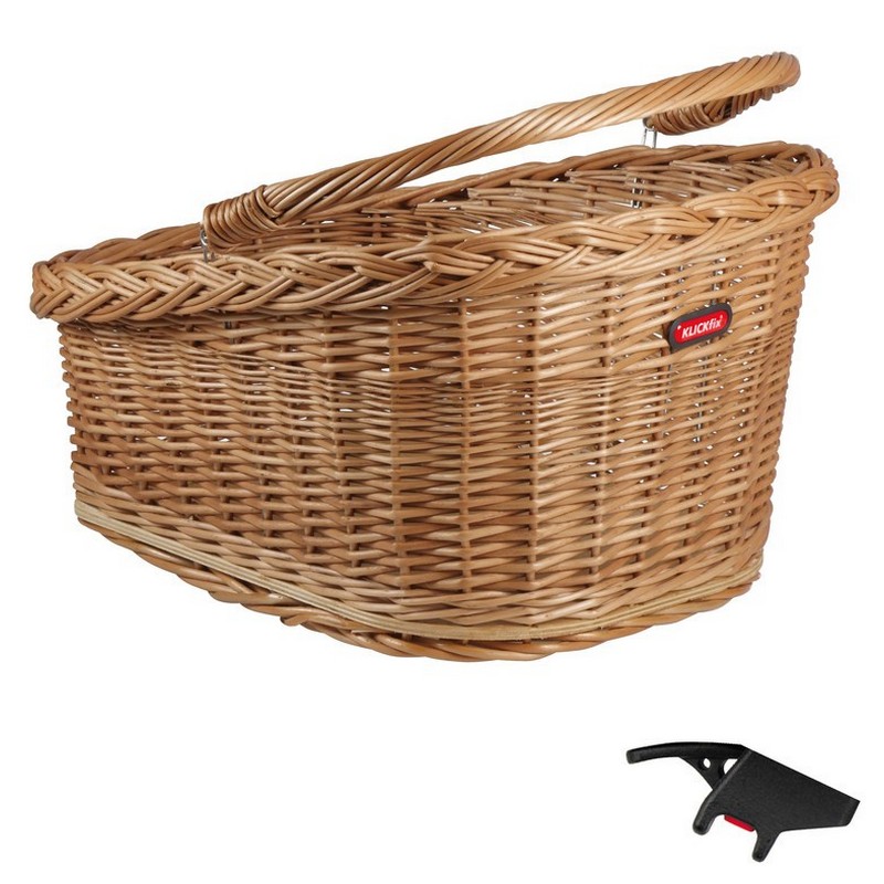 Cestino posteriore in vimini portapacchi 47x37x26 cm marrone con clip