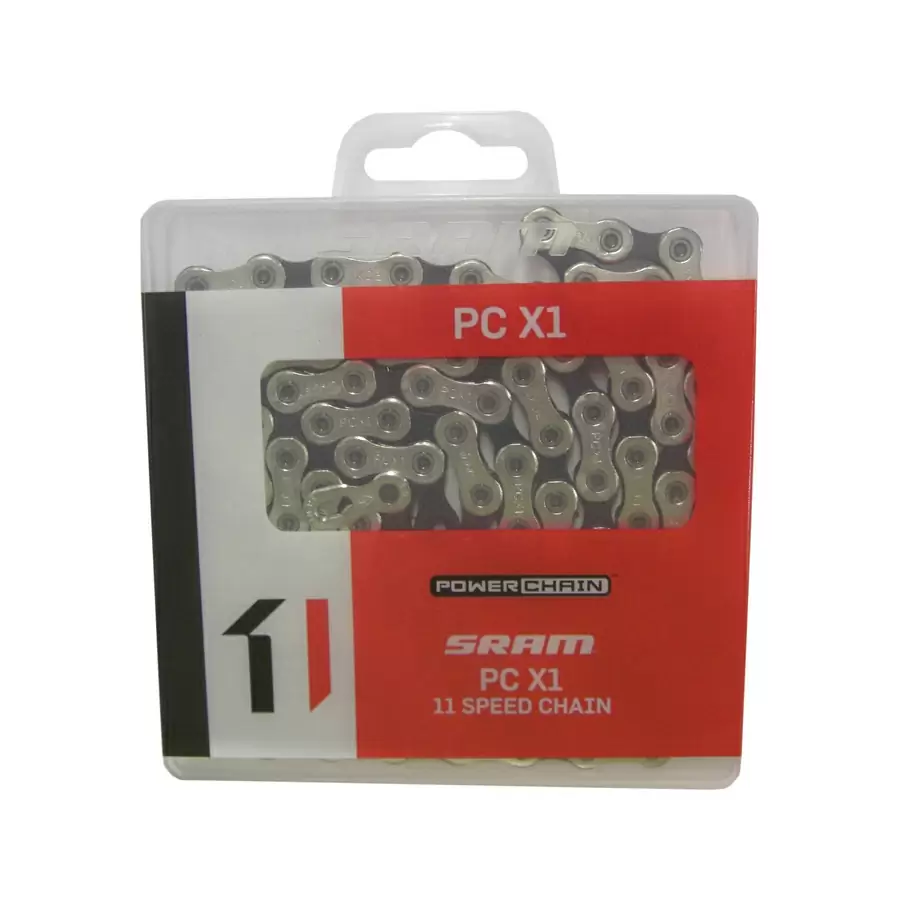 Chain pc x1 11 speed 118 links silver black - image