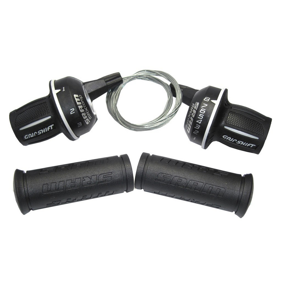 Par de manetas de cambio Shimano MRX 3x8s giratorio Grip Shift compatible con Shimano