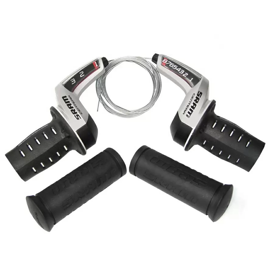 Par de manetas de cambio Grip Shift Centera 3x8v compatibles con Shim