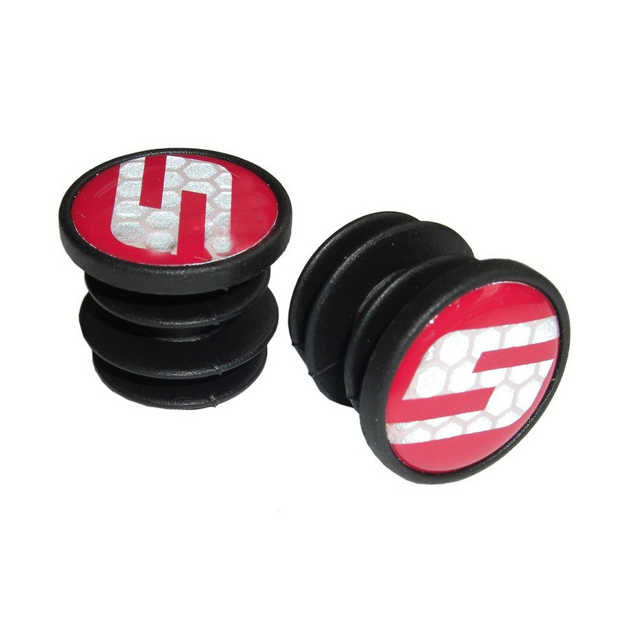 Bar End Plug Spare for Grips 2pcs Black Red