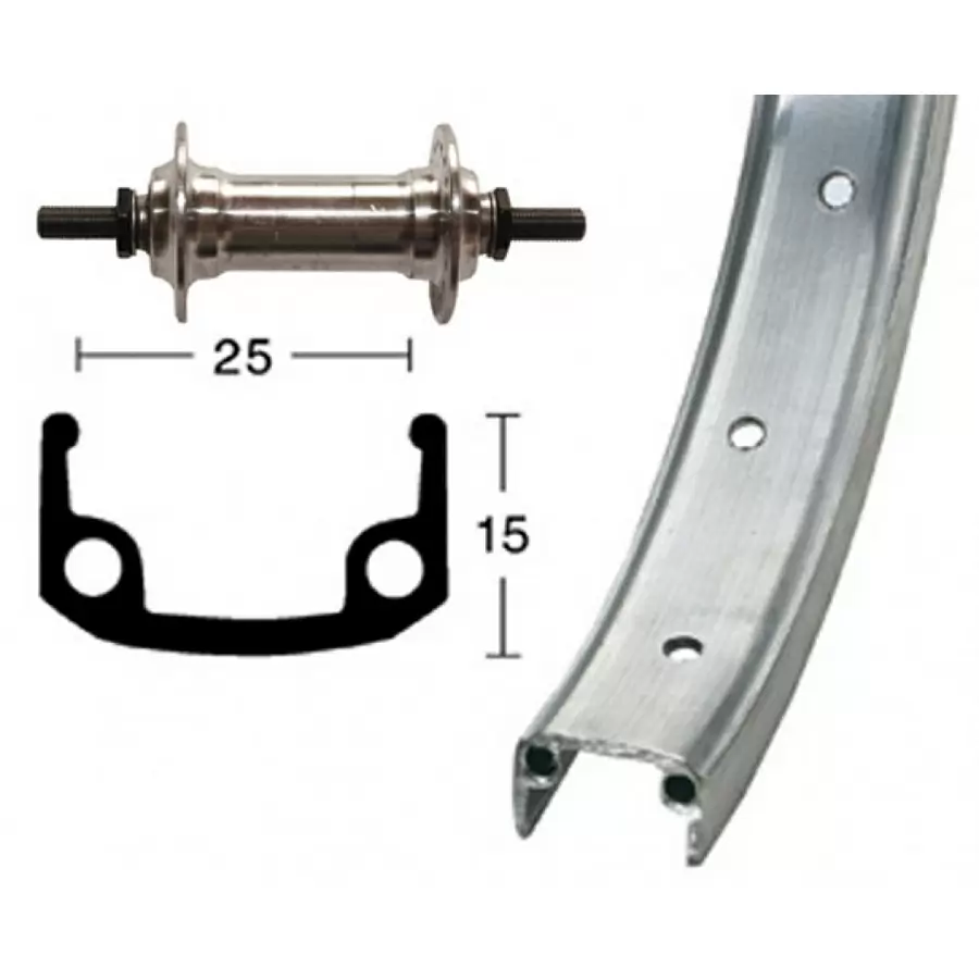 Komplettes Vorderrad 24'' x 1,95 Stiff - image