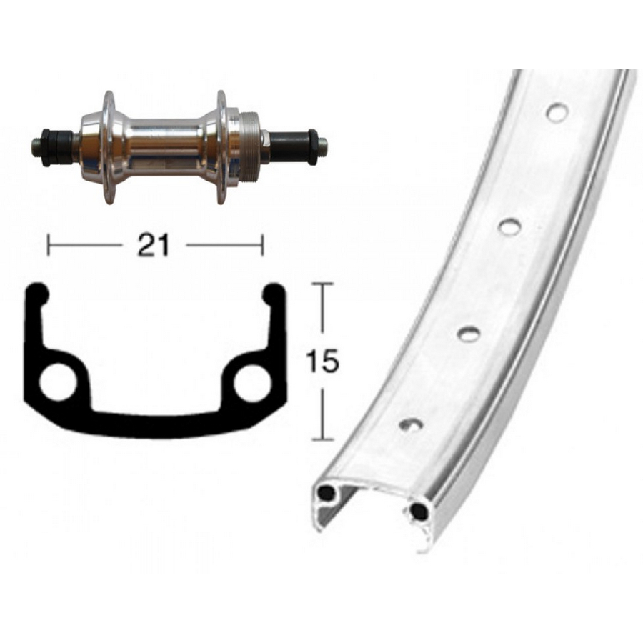 Rueda Trasera Completa 26'' x 1.75/1.90 6/7v Cierre Rápido Plata