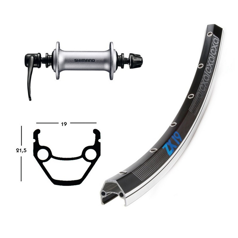 Rueda delantera 26x1.75 '' QR100 mm Exal ZX 19 Negro